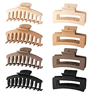 Wekin Large Hair Claw Clips, 8 Pack