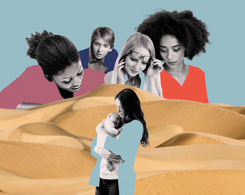 a mother holding a newborn in a personal essay about not wanting to share your baby