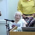 A 100-year-old woman, Grace Linn, made an impassioned speech against book banning, stressing that it...