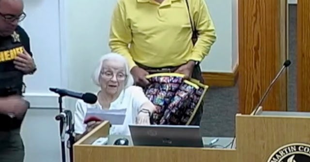 A 100-year-old woman, Grace Linn, made an impassioned speech against book banning, stressing that it...