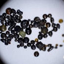 Impact glass beads collected from the Moon in 2020 with China's Chang'e-5 mission.