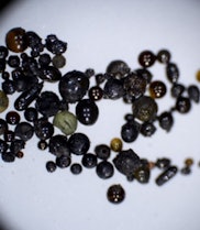 Impact glass beads collected from the Moon in 2020 with China's Chang'e-5 mission.