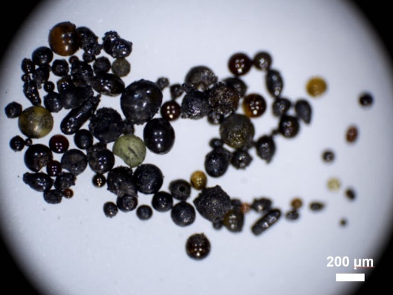 Impact glass beads collected from the Moon in 2020 with China's Chang'e-5 mission.