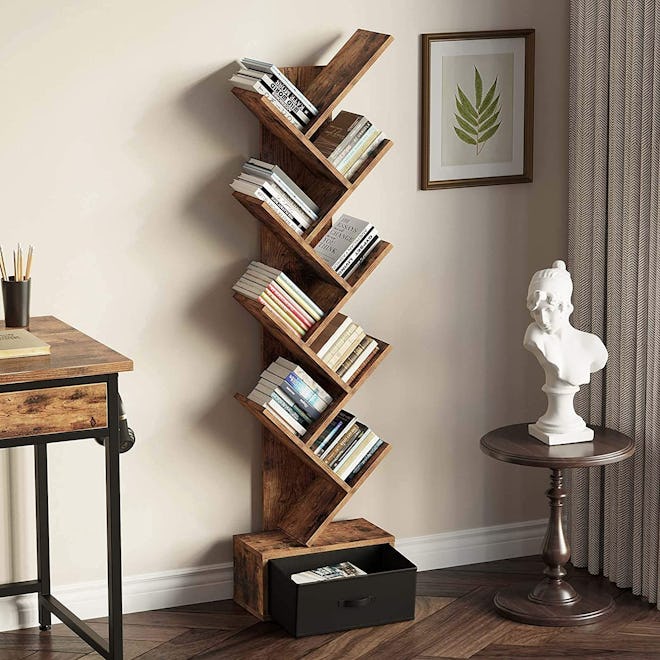 This bookshelf is design-savvy and fits into tight spaces.