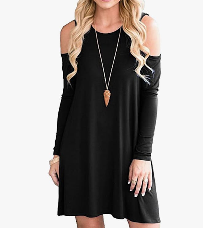 PCEAIIH Women’s Short Sleeve Cold Shoulder Tunic Dress