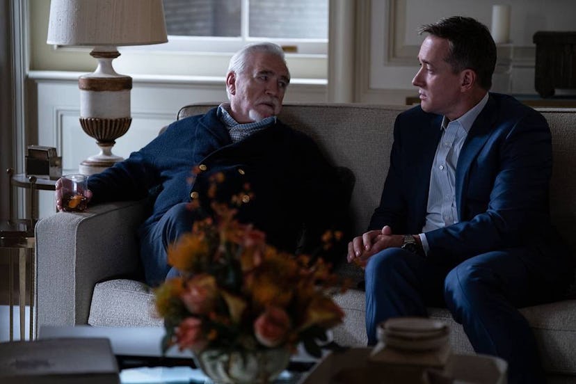 Brian Cox and Matthew Macfadyen as Logan and Tom on ‘Succession’ Season 4. Photo via HBO