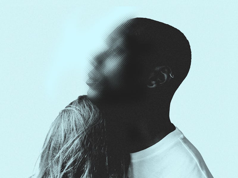 man and woman standing together looking distressed