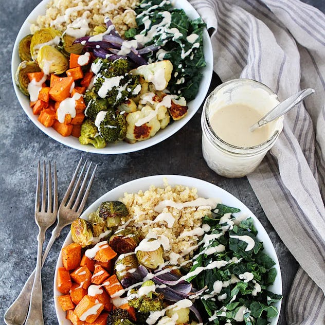 roasted vegetable quinoa bowls