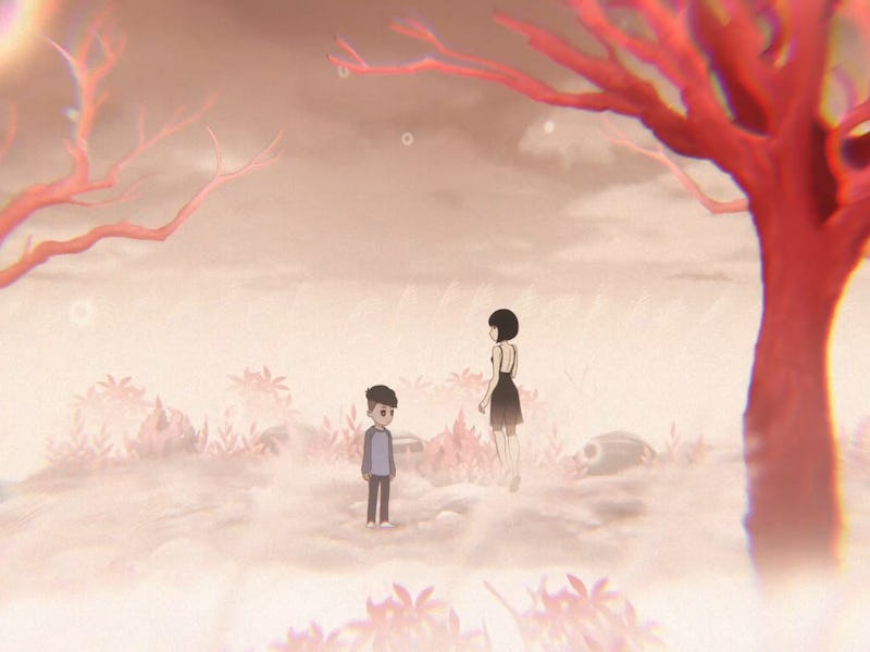 Ayumi and girl standing next to each other in cloudy dream