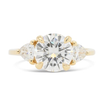 Zara Three Stone Moissanite Engagement Ring