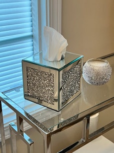 This diamond tissue box holder is great home decor inspired by Taylor Swift's 'reputation' era.
