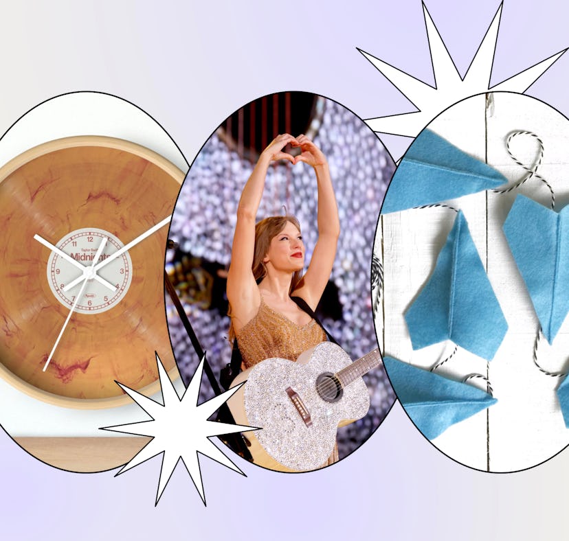 There are Taylor Swift eras home decor ideas inspired by her albums like 'Midnights' and '1989.'