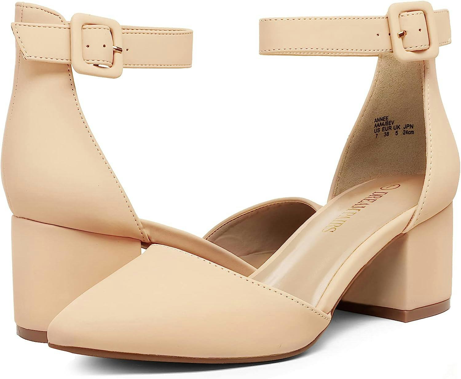 DREAM PAIRS ANNEE Pointed Chunky Heels