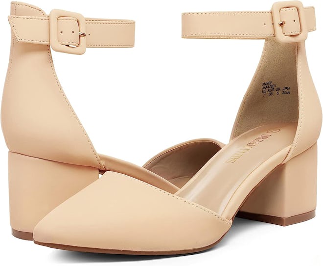 DREAM PAIRS ANNEE Pointed Chunky Heels