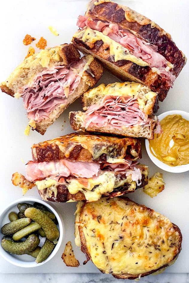 Croque monsieur sandwich in a list of leftover ham recipes