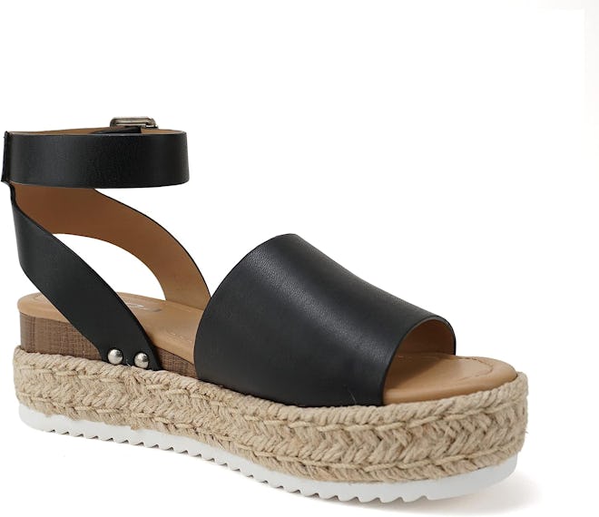 Soda Open Toe Buckle Espadrilles