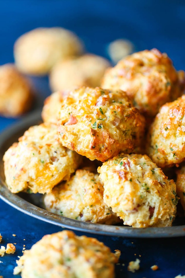 Ham and cheese drop biscuits in a list of leftover ham recipes