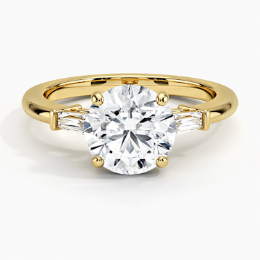 Tapered Baguette Three Stone Diamond Engagement Ring