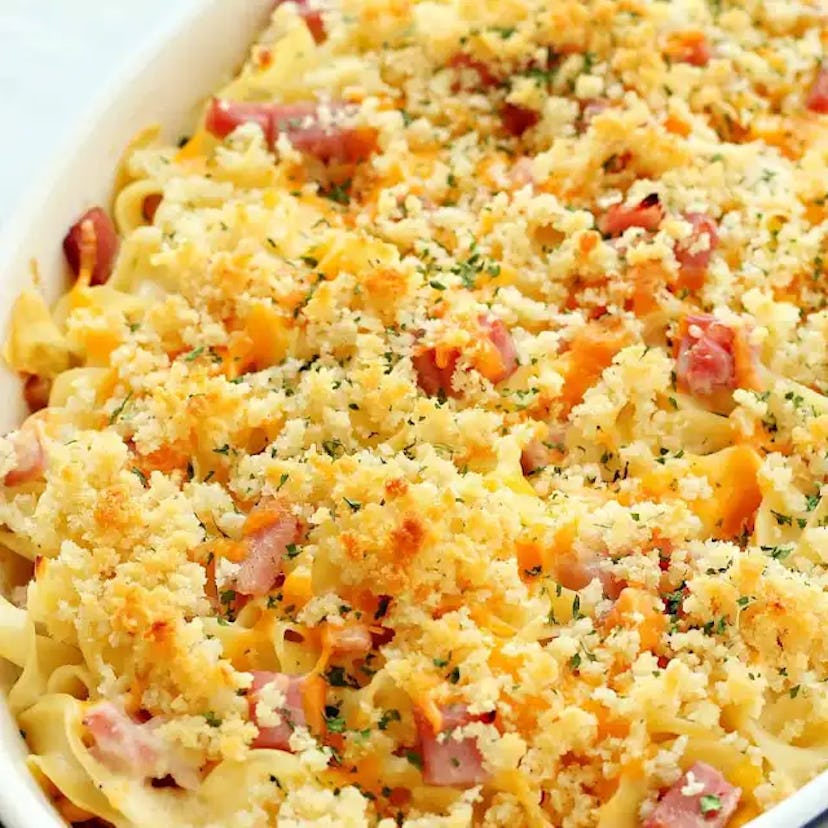 Leftover ham casserole in a list of leftover ham recipes