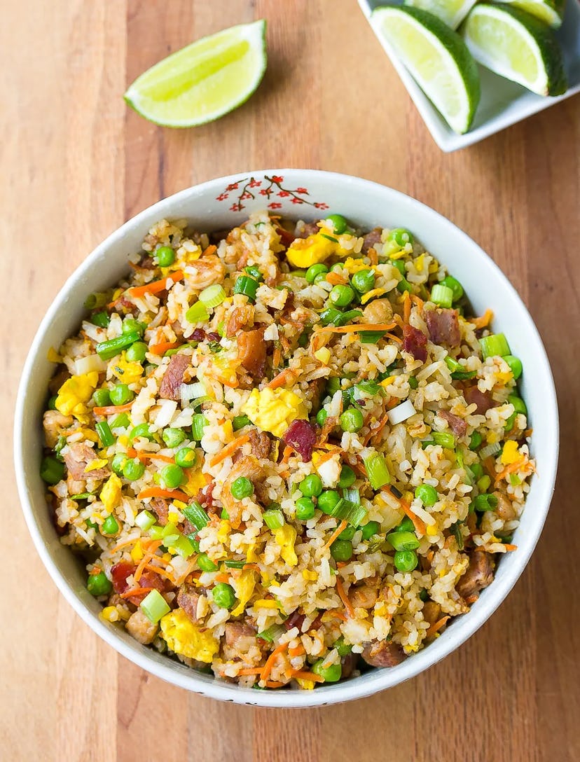 Pork fried rice in a list of leftover ham recipes
