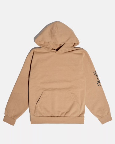 a camel colored hoodie