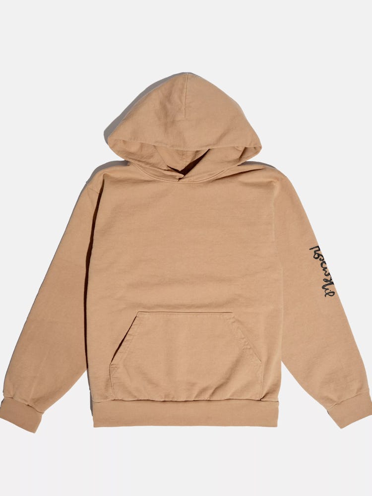 a camel colored hoodie