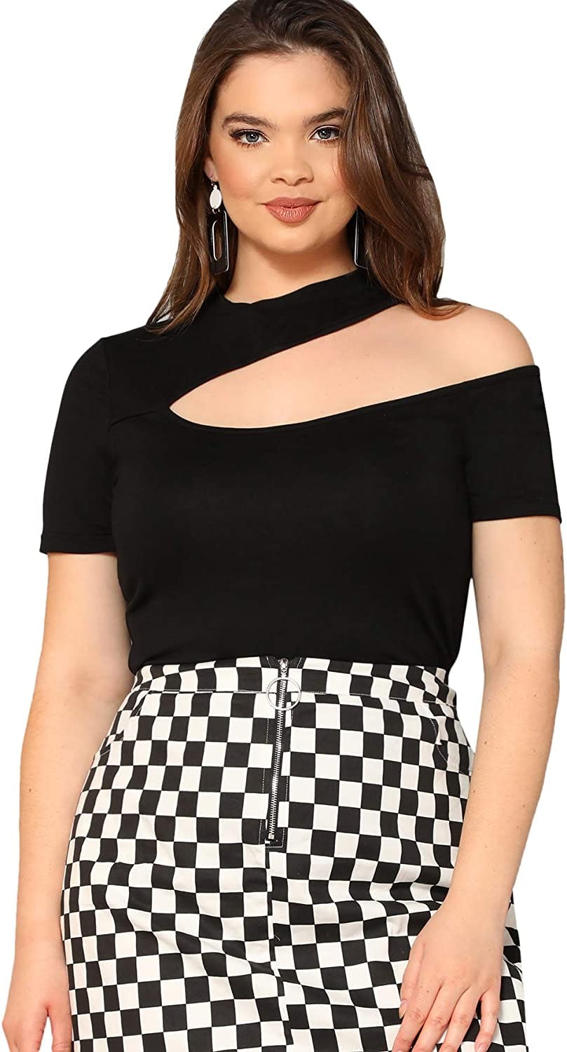 SheIn One-Shoulder Short Sleeve T-Shirt