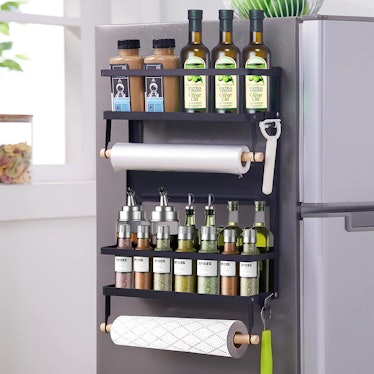 XIAPIA Magnetic Fridge Spice Rack With Paper Towel Holder
