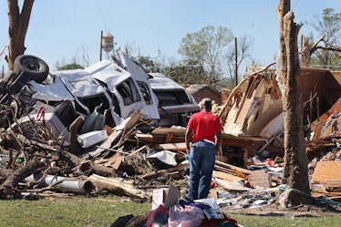 Man surveys damage in Rolling Fork, Mississippi