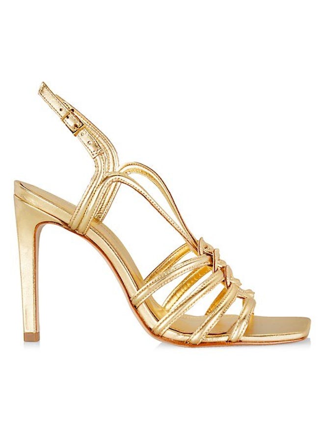 Schutz Octavia 115MM Strappy Metallic Leather Sandals
