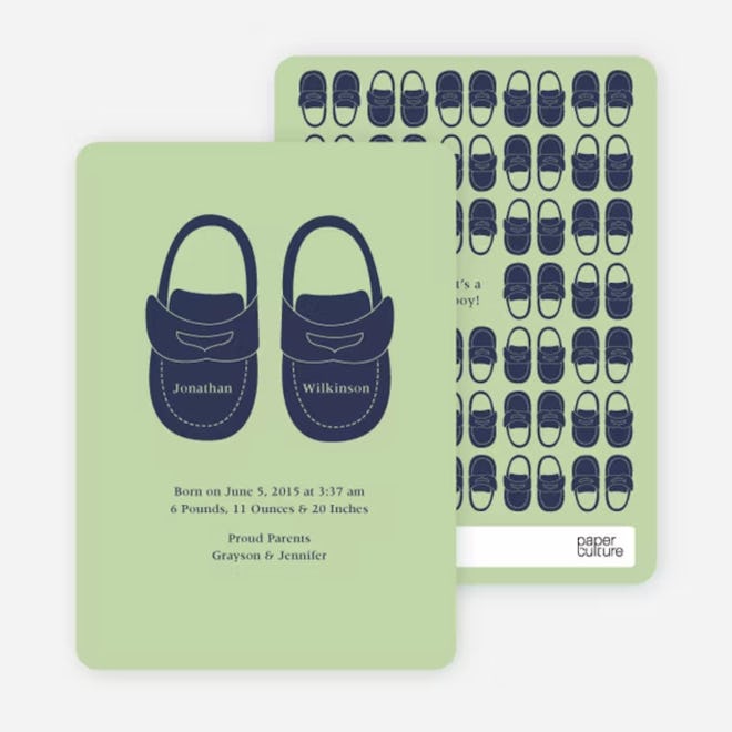 baby shoes card