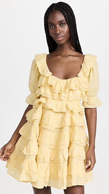Innika Cotton Organza Lace Layer Mini Dress  