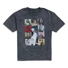 There is Taylor Swift 'Eras Tour' merch available online like a gray t-shirt.