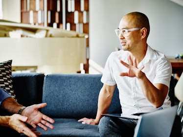 man having heated discussion with partner