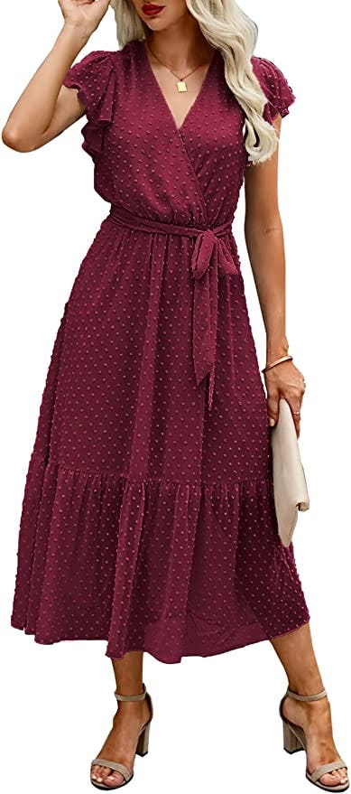 BTFBM Wrap Ruffle Dress