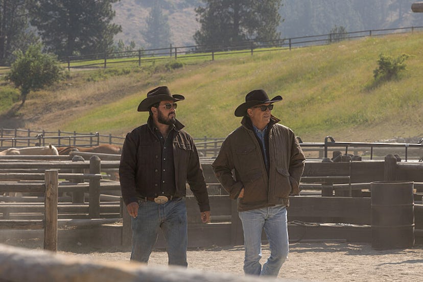 Kevin Costner and Cole Hauser in Yellowstone Season 5. 