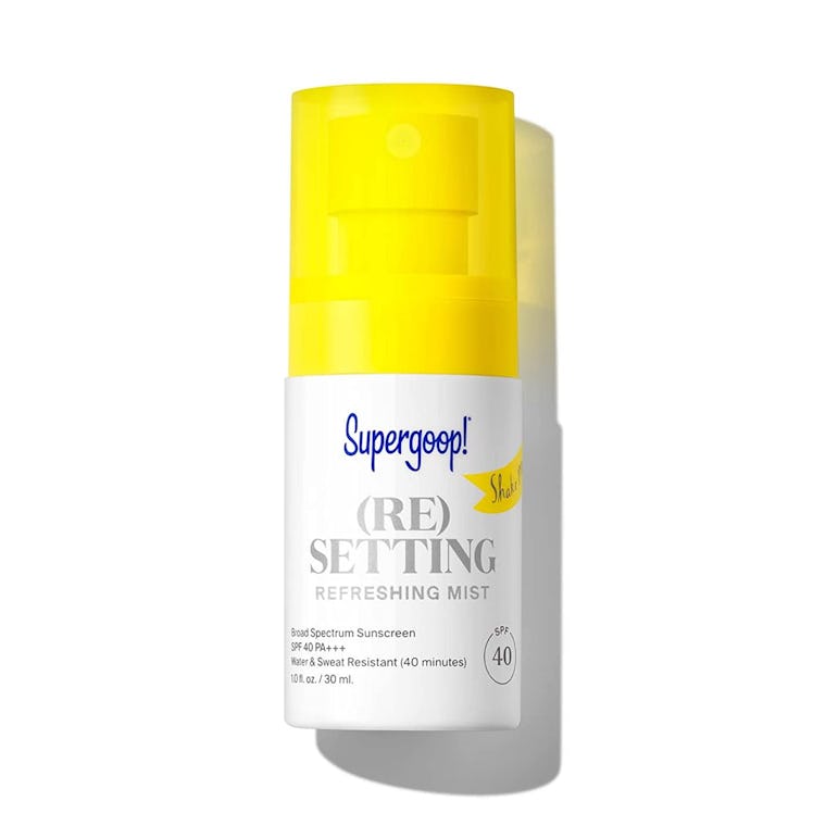 supergoop resetting refreshing mist spf 40 is the best mini spf setting spray