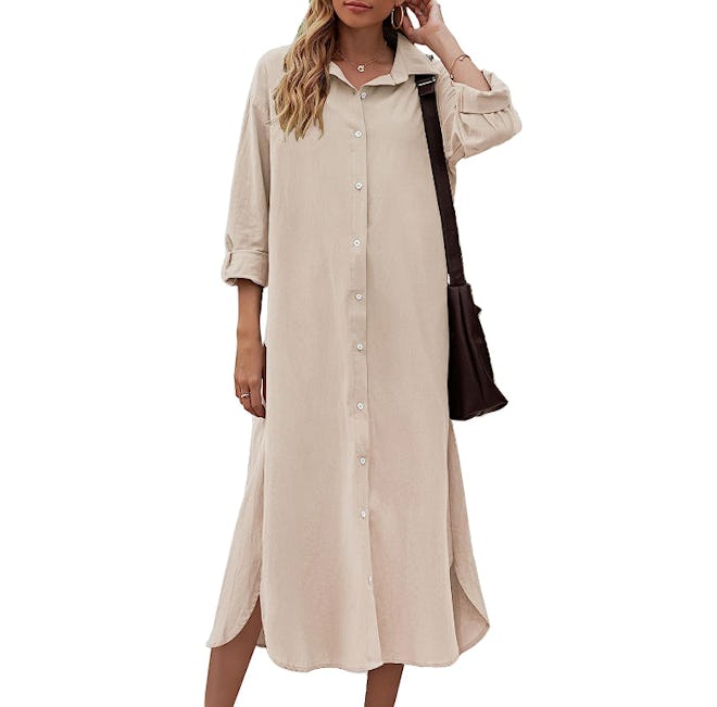 Sopliagon Cotton and Linen Shirt Dress