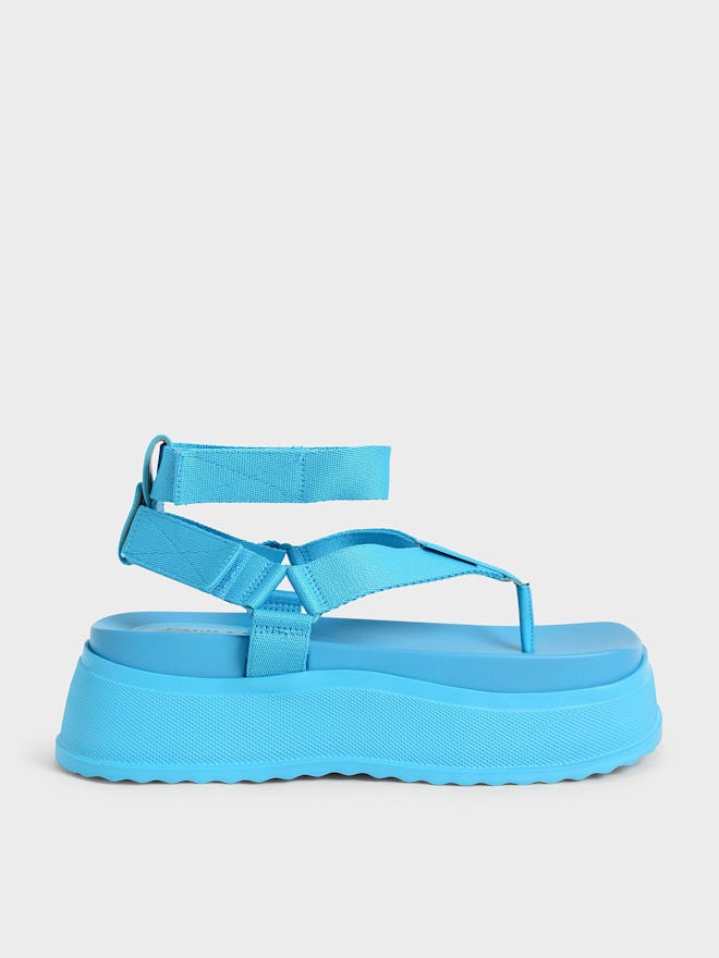 Joss Ankle-Strap Flatform Thong Sandals