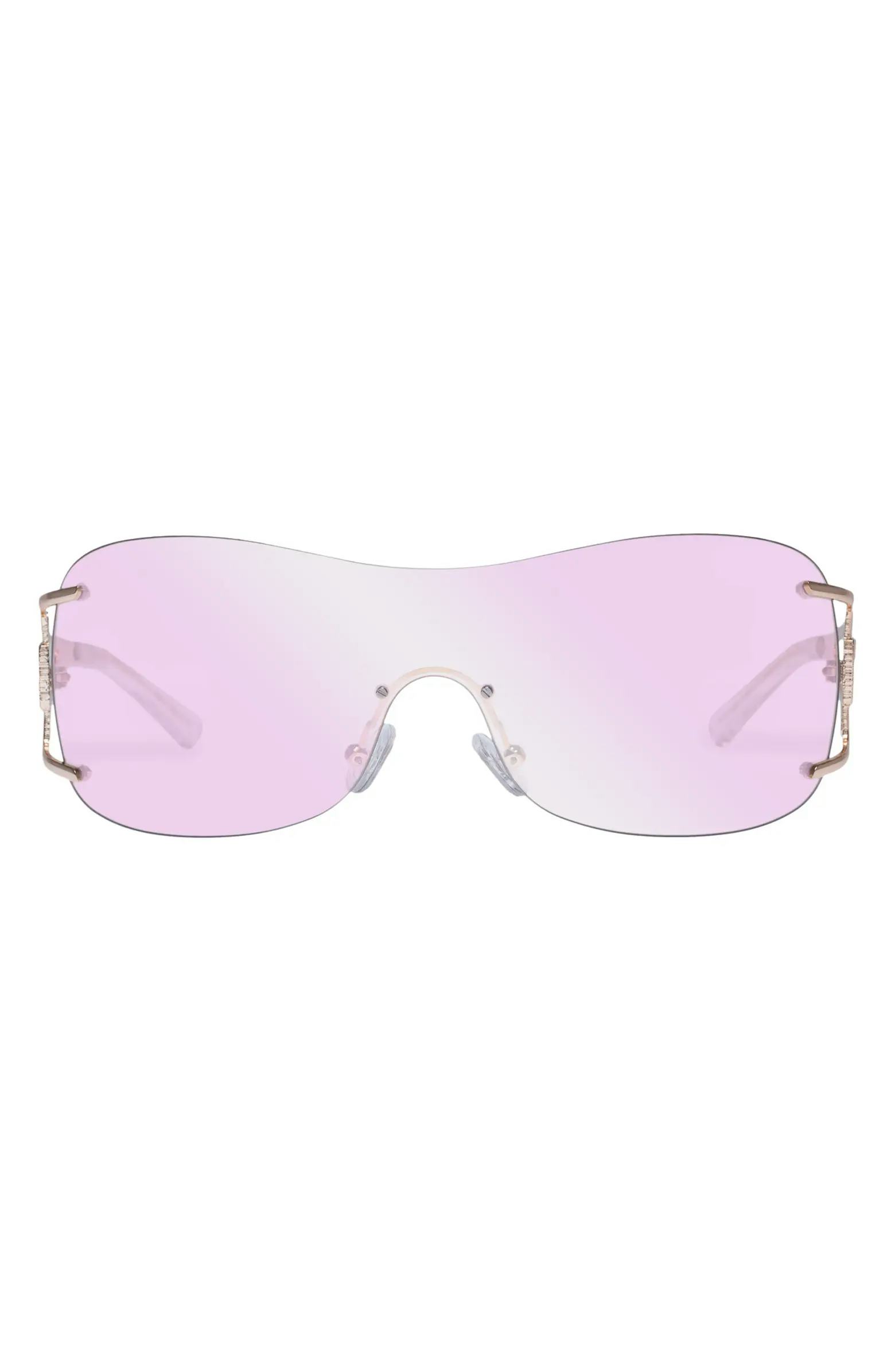 Le Specs Le Fame 137mm Mirrored Shield Sunglasses