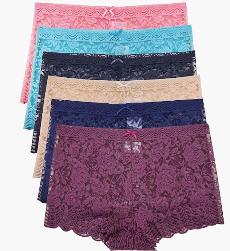 Barbra Lace Boyshort Panties (6-Pack)