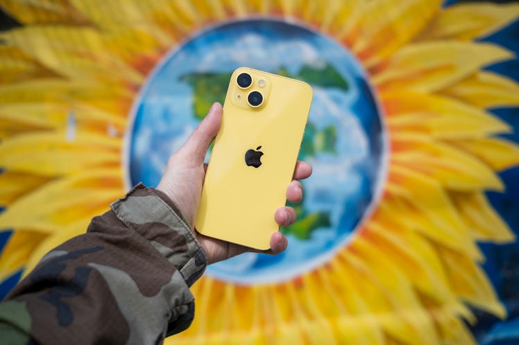 The yellow iPhone 14.