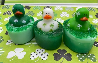 Cute green soap, a prize for winning st patricks day scavenger hunt for kids