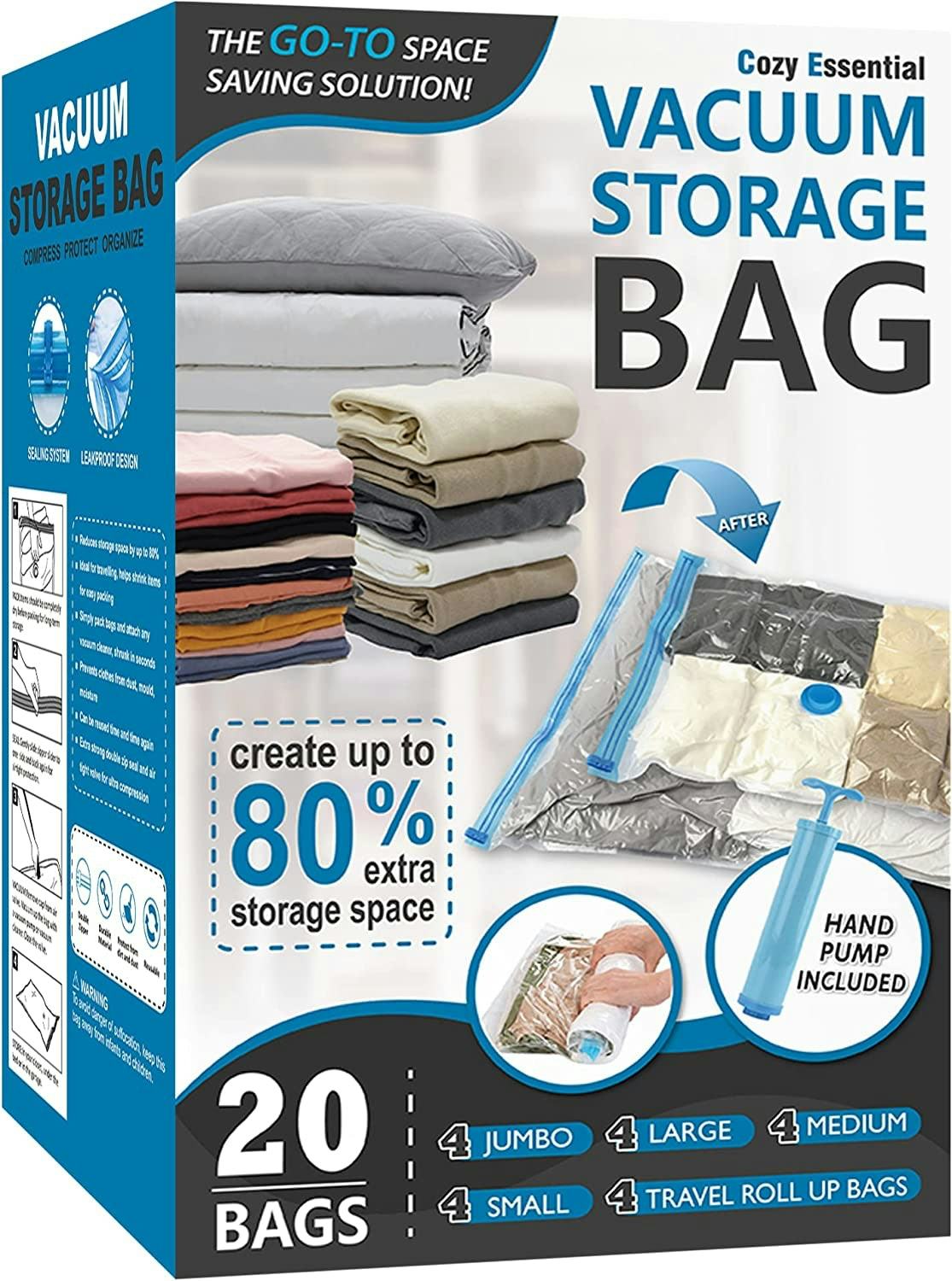 Cozy Essential Vacuum Storage Bags (20-Pack)