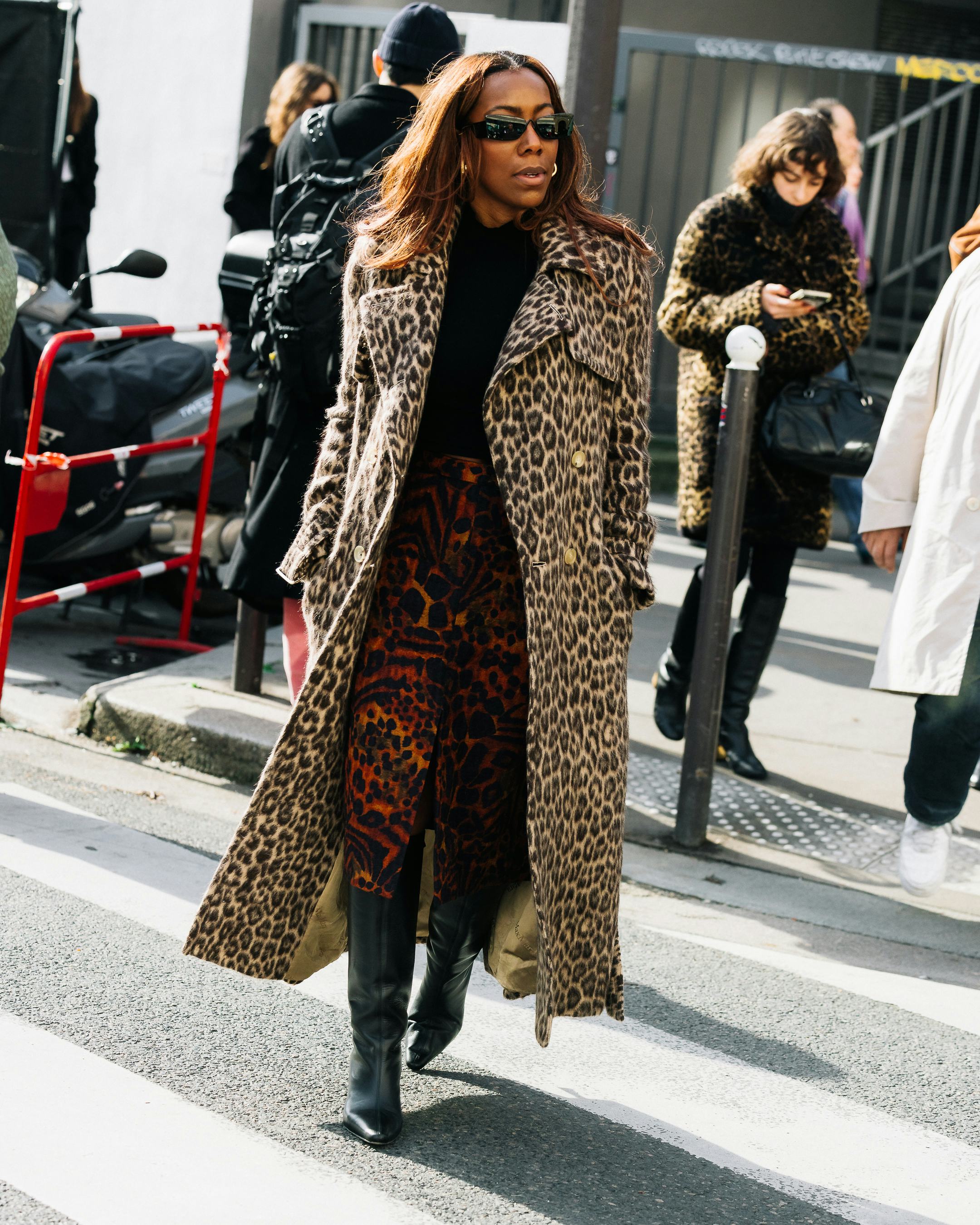 Leopard print coat street sale style