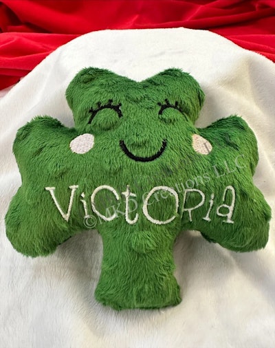 Shamrock plushie to use as a prize after St. Patrick's Day scavenger hunt for kids