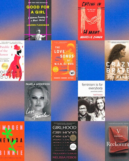 A collage of the 12 books to read during Women's History Month, and all year-round)