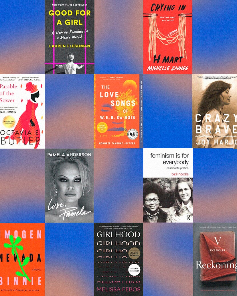 A collage of the 12 books to read during Women's History Month, and all year-round)