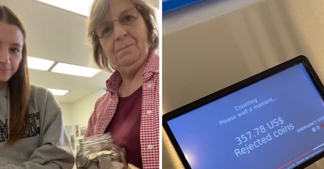 A high schooler is going viral after sharing how her grandma saved up change for years to help fund...