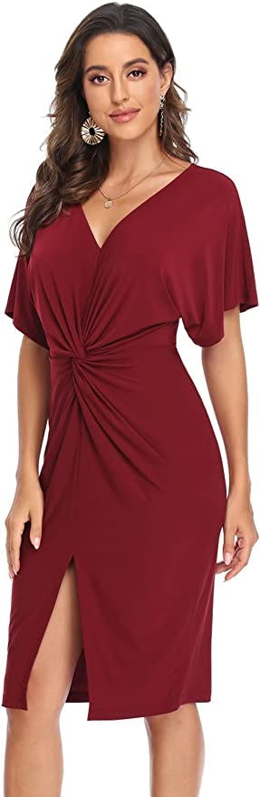 FVluolo Knot Front Split Dress